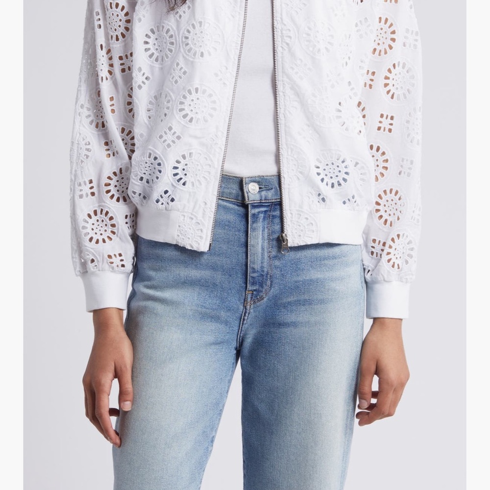 Caslon Ivory Lace Accent Bomber
